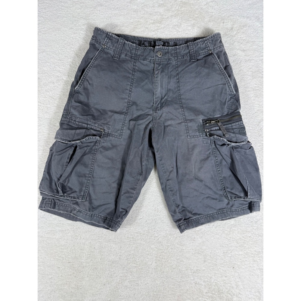 Kuhl Cargo Shorts Mens 30W Charcoal Grey‎ Y2K Distressed Gorpcore Hiking Utility